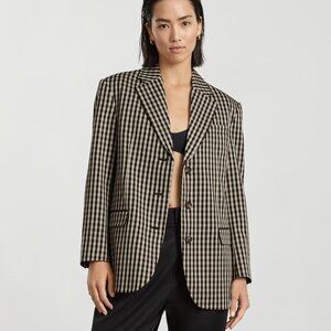 Everlane The '80s Blazer - Black and Khaki Check